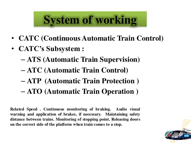 Metro Rail Continuous Automatic Train Control | Automatic Train Protection (ATP | Automatic Train Operation (ATO) | Automatic Train Supervision (ATS)