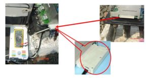  Connection of tool kit to diagnostic port of EAK for measurement of parameters