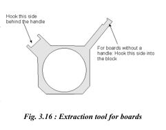 Extraction tool for boards 